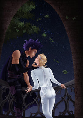 Full Render, full body, 2 characters, detail work (architecture), background. $124